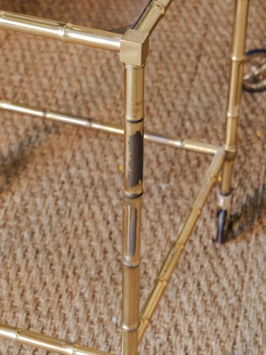 Barbara, les tables gigognes en laiton doré et verre fumé N°138