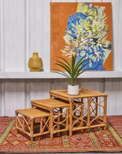 Barbara, les tables gigognes en osier N°118