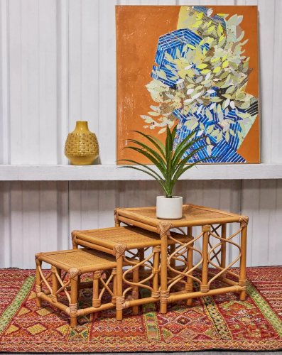 Barbara, les tables gigognes en osier N°118