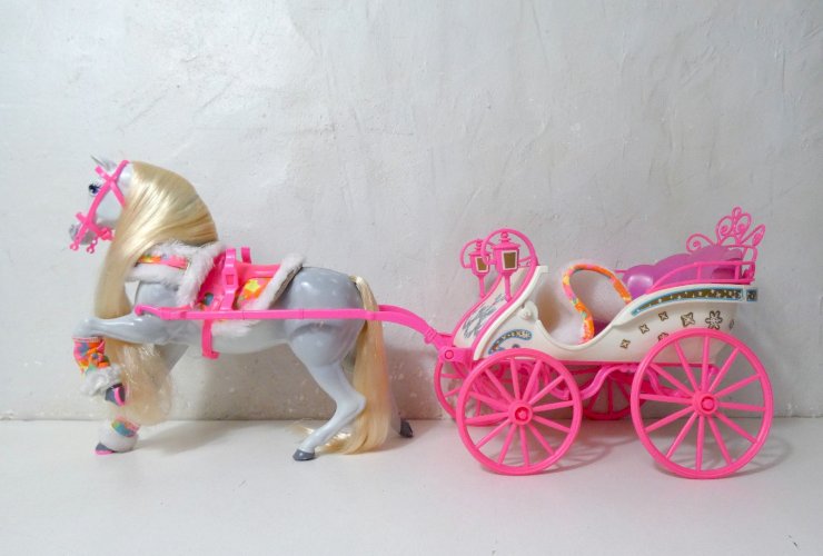 Barbie Vintage calèche et cheval Ski Fun 1991