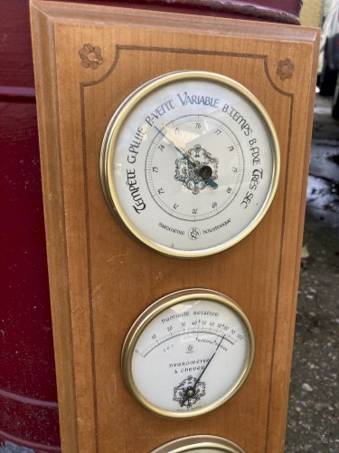 Baromètre avec hygromètre à cheveux  et thermomètre - Vintage 