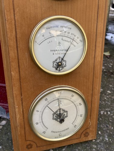 Baromètre avec hygromètre à cheveux  et thermomètre - Vintage 