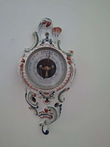 Baromètre en faience de Rouen peinte à la main