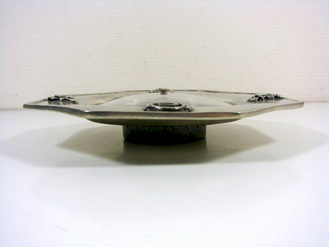 Baromètre / Thermomètre Assiette Octogonale Etain, Poinçons D - 24 cm