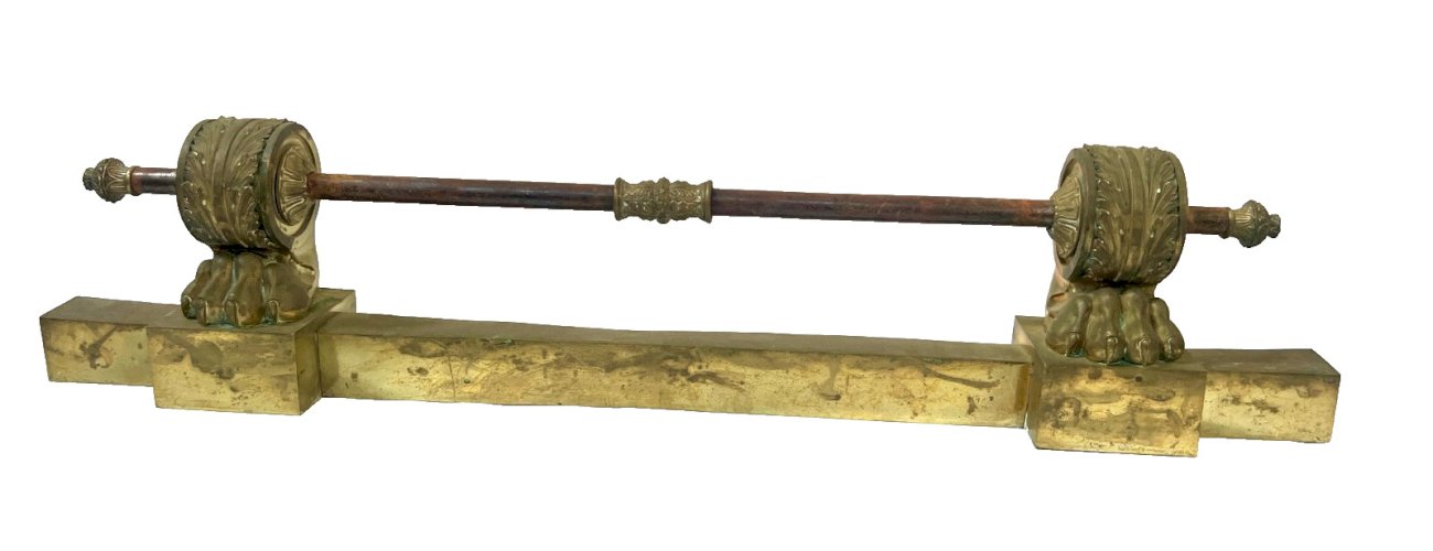 Barre de foyer d'époque restauration en bronze doré XIX siècle