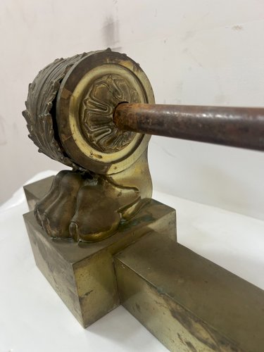 Barre de foyer d'époque restauration en bronze doré XIX siècle