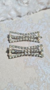 Barrettes pour cheveux vintage avec strass et perles