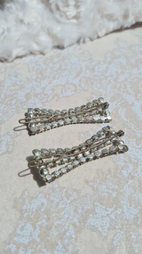 Barrettes pour cheveux vintage avec strass et perles