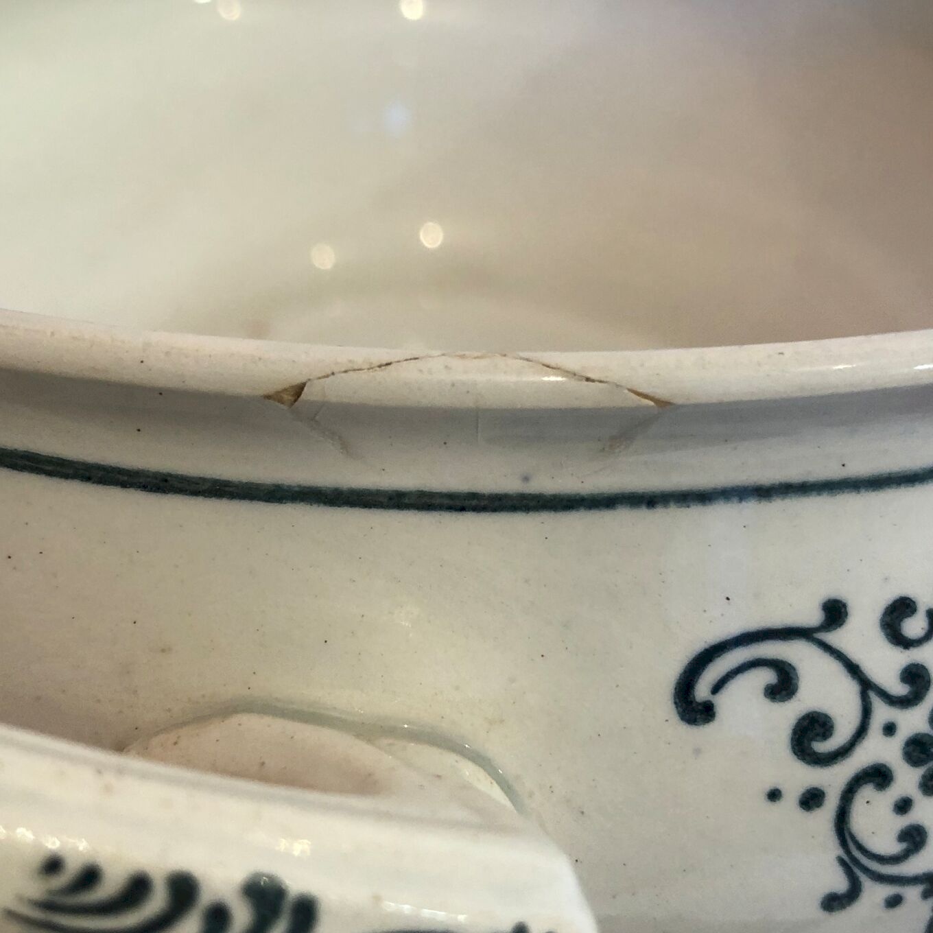 Ensemble Vaisselle Céramique Bleu Vintage - Assiettes à Pâtes, Soupière, 4 à 12 Pièces