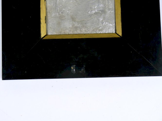 Bas relief argent repoussé XIX° SCENE DE CHASSE poinçon tête sanglier cadre bois