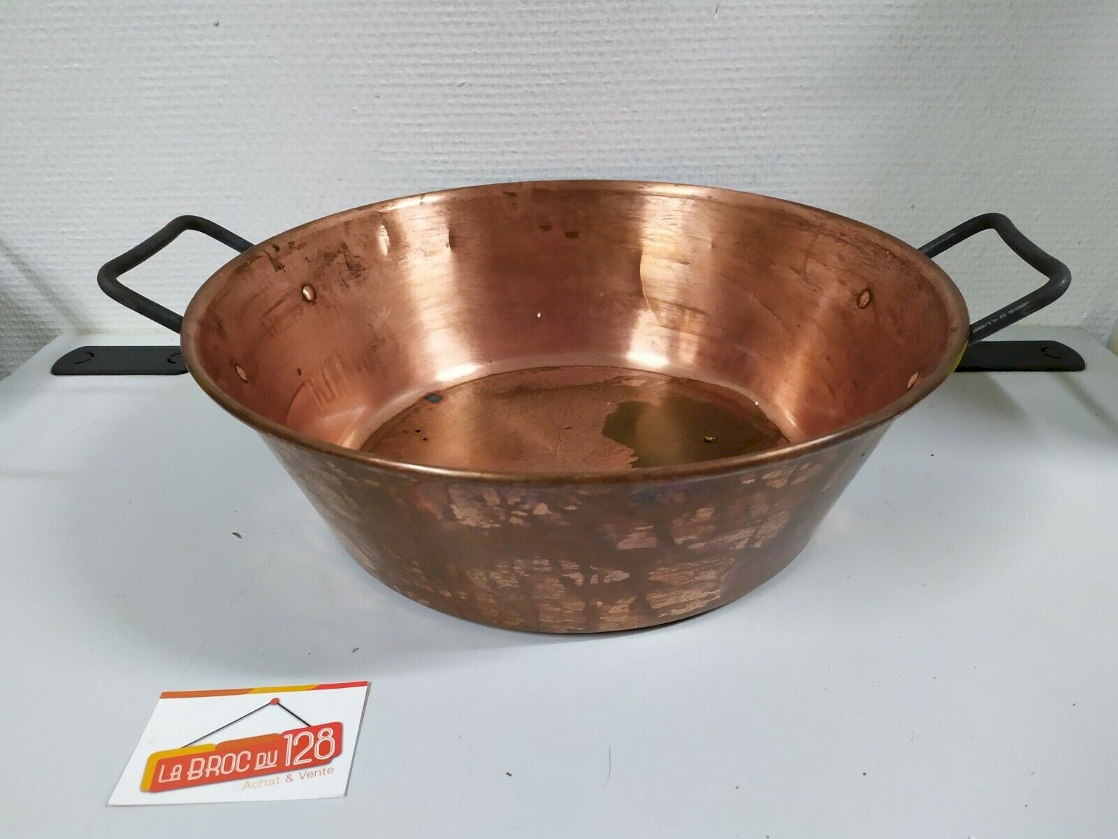 Bassine a confiture en cuivre casserole - 1kg 37cm Marron - Vendu