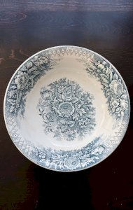 Bassine ou grand saladier ancien Hamage Nord – Modèle Jardinière bleu