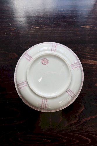 Bassine / saladier ancien faïence Lunéville modèle Printanier rouge