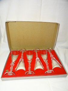 -BAYEL 6 NAKED WOMEN FOOTED GLASSES VENUS HEIGHT 20.7 cm PARTY TABLE