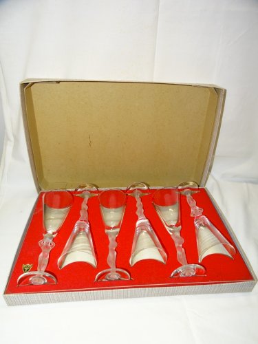 -BAYEL 6 VERRES A PIEDS FEMMES NUES VENUS HAUTEUR 20,7 cm TABLE de FETES