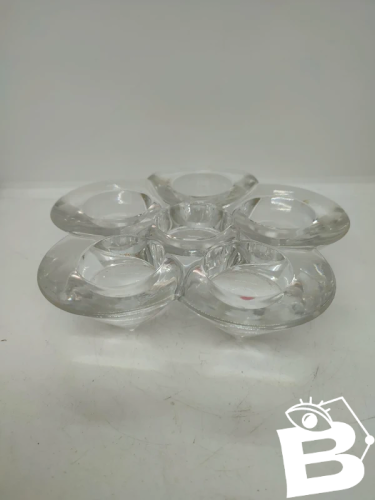 beau bougeoir contemporain en cristal attribué à la manufacture de Villeroy & Boch en bon etat