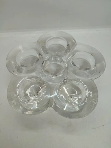 beau bougeoir contemporain en cristal attribué à la manufacture de Villeroy & Boch en bon etat