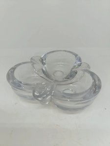 beautiful crystal ashtray pocket tray stamped crystal France in good condition