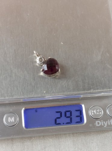 Beau charm, coeur rouge à facettes, Thomas Sabo, en argent massif ^