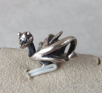 Beau charm Lucky Dragon / TAGBE 50026 Trollbeads, en argent massif ^