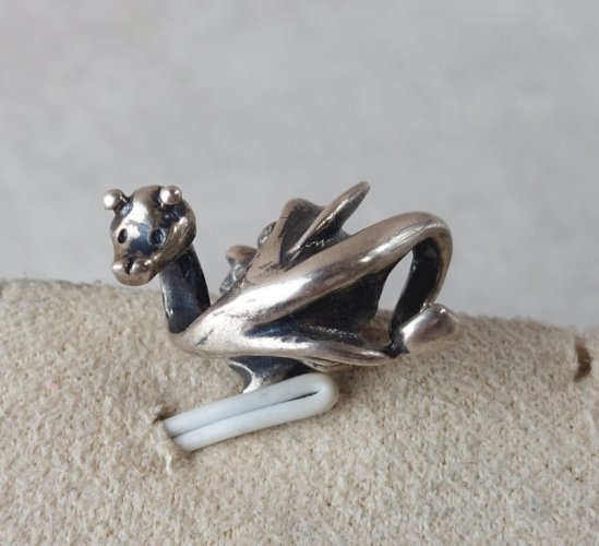 Beau charm Lucky Dragon / TAGBE 50026 Trollbeads, en argent massif ^