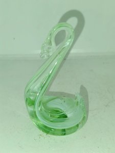 beautiful glass swan carved in good condition