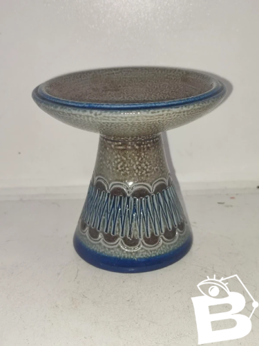 beau petit bougeoir en gres allemand signé Paul Kruft en bon etat