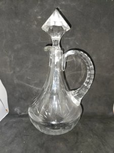 beautiful crystal pitcher crafted with paperweight in good condition