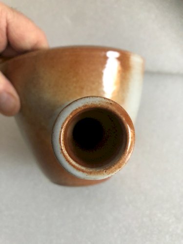 Beau poelon verseuse en grès  design poterie artisanat vintage 