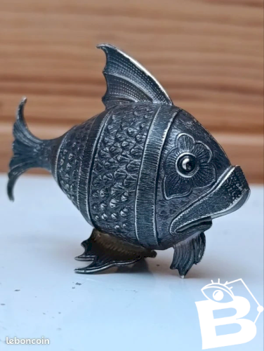 Beau poisson en argent 925 signé otopazio en bon état