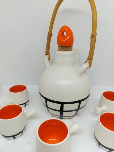 beau service  vintage cognac vallauris attribue à Lili voltz en bon etat