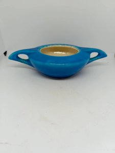 beau sucrier ancien bleu signé Lachenal en bon etat