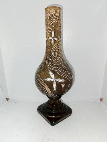 beau vase ancien emaillé debut 20eme siecle style legras en bon etat general