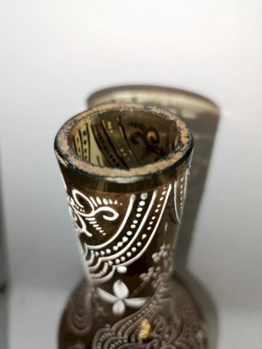 beau vase ancien emaillé debut 20eme siecle style legras en bon etat general