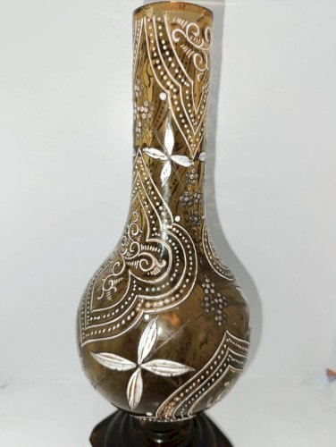 beau vase ancien emaillé debut 20eme siecle style legras en bon etat general
