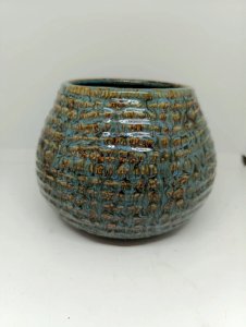 Beau vase boule a coulure dégradé accolay? en bon état