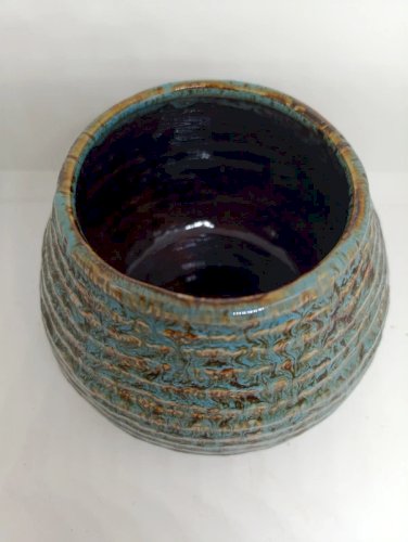 Beau vase boule a coulure dégradé accolay? en bon état