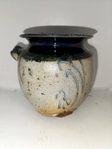 beau vase boule en gres signé cris barbe en bon etat