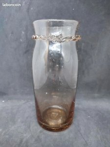 beautiful amber bubble vase biot style in good condition