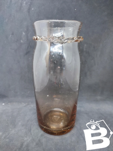 beau vase couleur ambre bulle style biot en bon etat