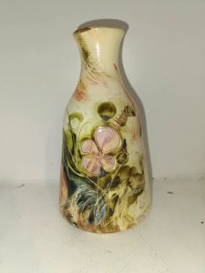 beautiful ceramic vase with floral decoration Vallauris signed Alcea in good condition