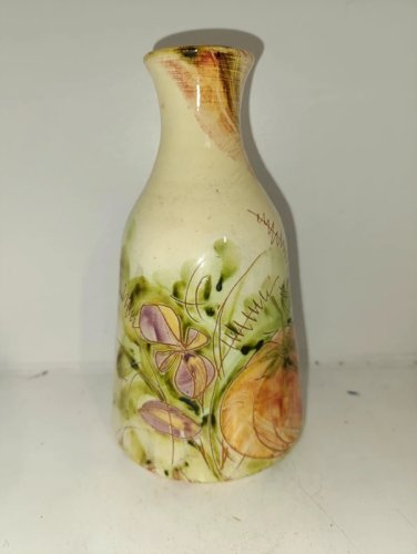 beau vase en ceramique à decor de fleur vallauris signé Alcea en bon etat