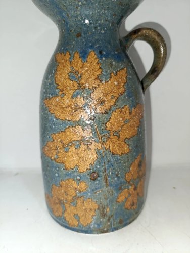 beau vase en gres à decor de fougere attribué à Alain Blanchard en bon etat