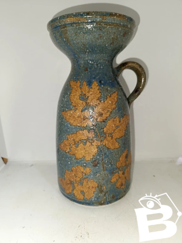 beau vase en gres à decor de fougere attribué à Alain Blanchard en bon etat