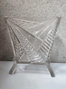 beautiful molded glass vase of Czech origin, very Art Deco, in good condition