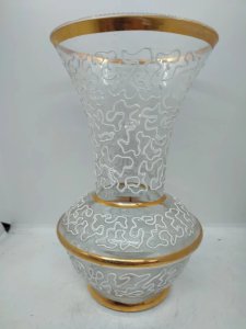 beautiful glass vase signed by the Monaco glassworks in good condition