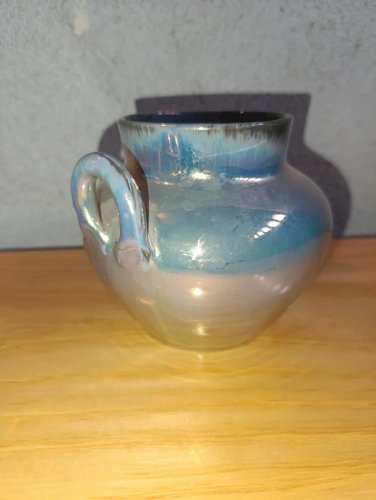 beau vase irise en gres signé Rambervilliers en bon etat