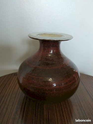 Beau Vase Signé Hervé Taquet En Bon État