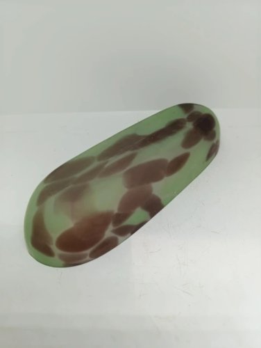 beau vide poche ou porte savon en verre marmoréen vert