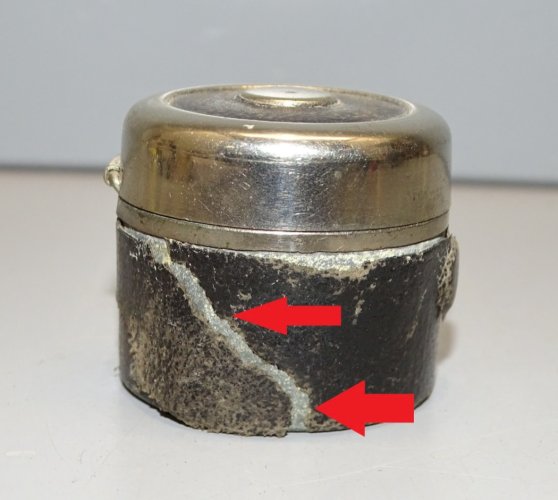 -BEL ANCIEN ENCRIER de VOYAGE Gainé de CUIR COLLECTION Début XXe  écriture  D